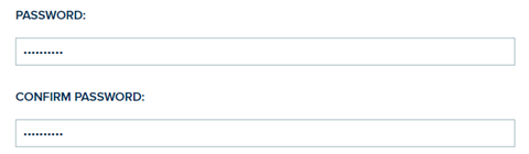 Screenshot of fields for password and confirm password.